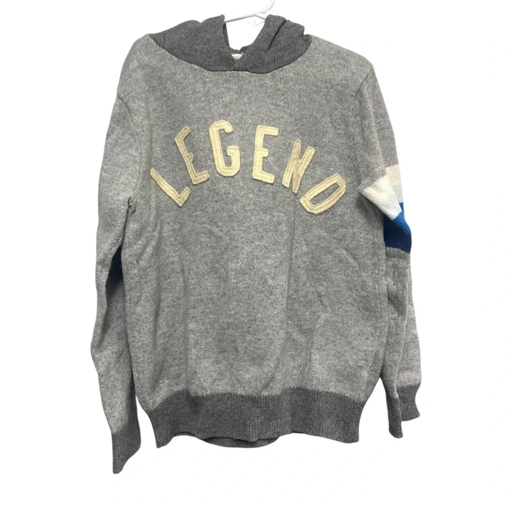 Gap Kids Boy Grey Appliqué Legend‎ Sweater Hoodie Size 8 M